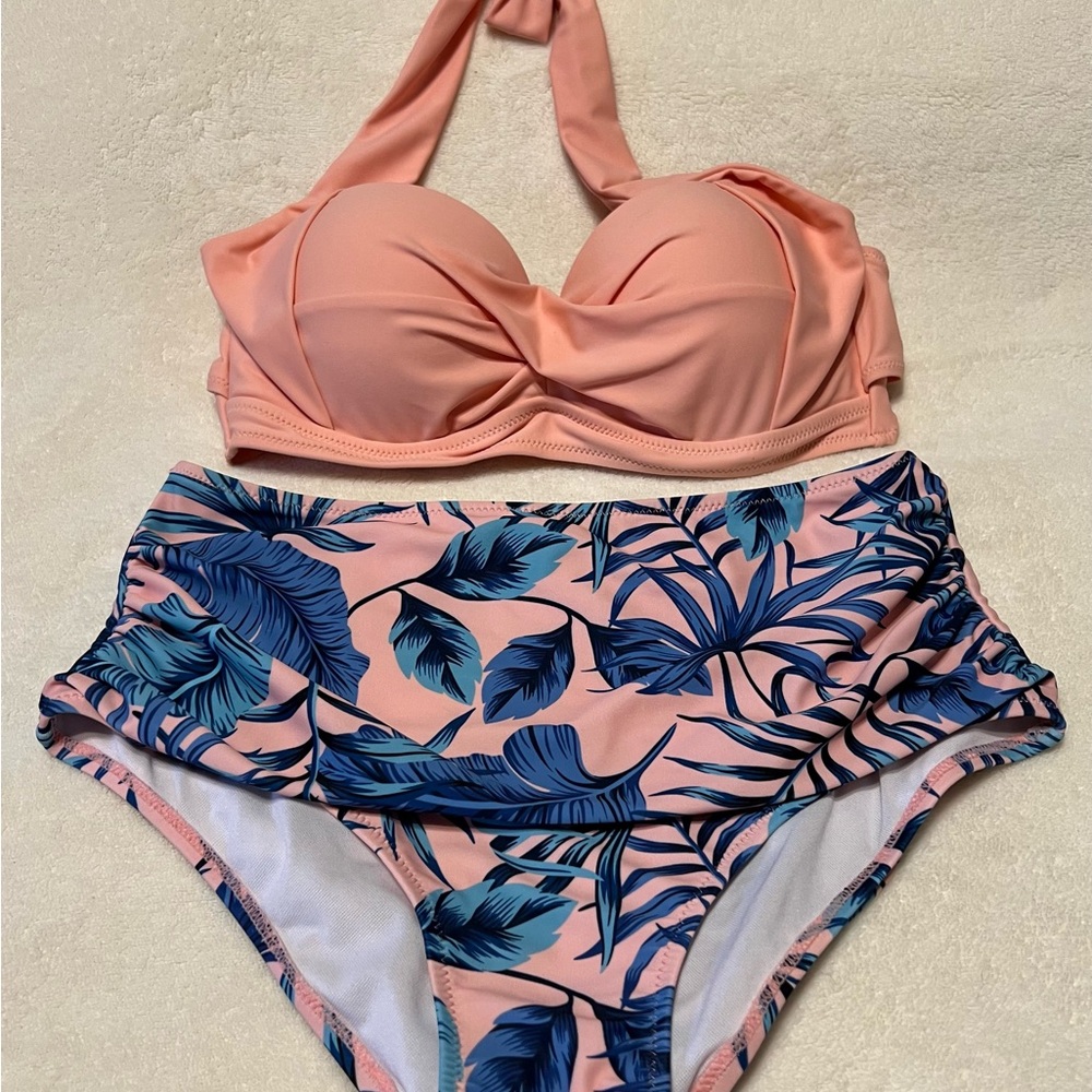 Vintage Underwire High Waisted, Halter Top Bikini
